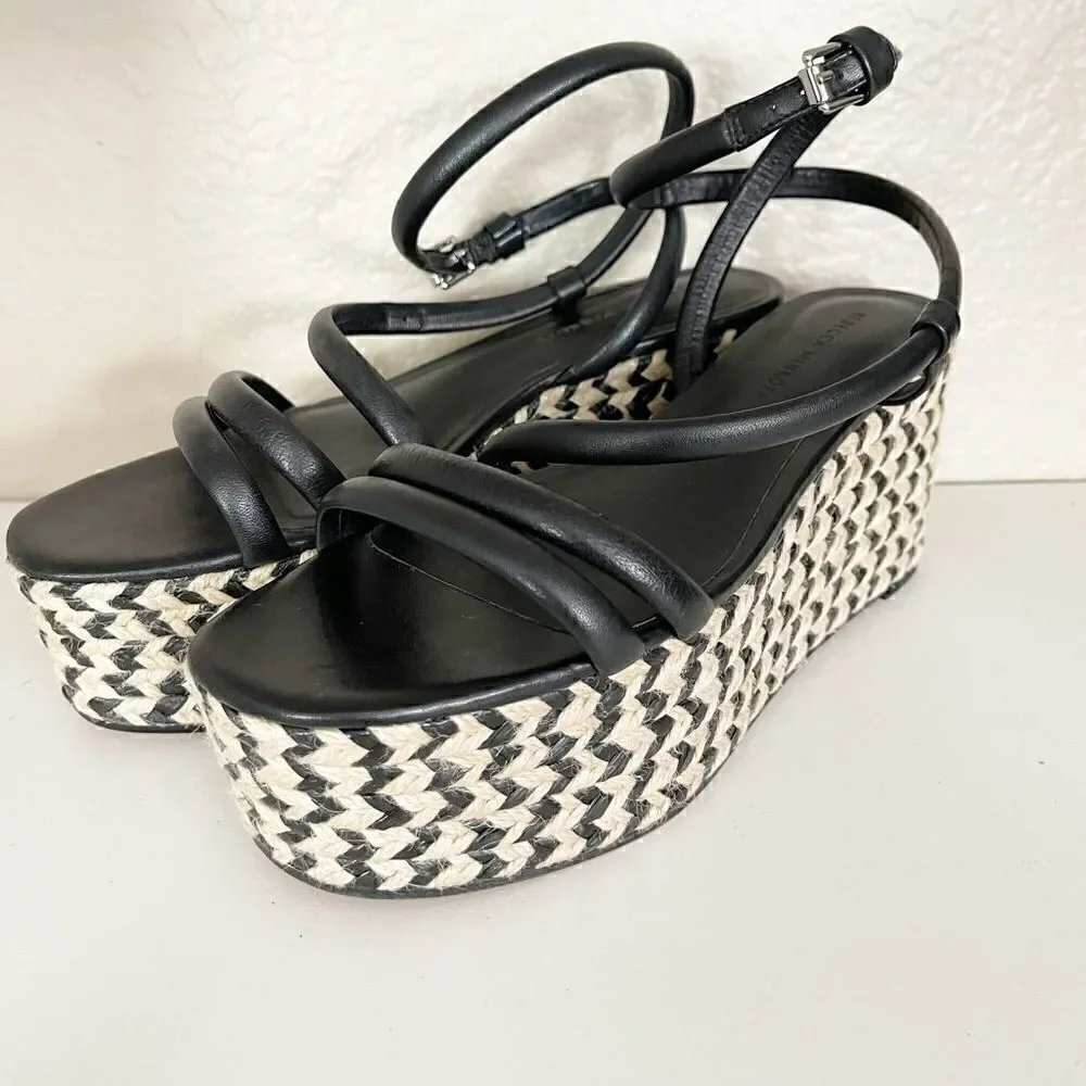 Rebecca Minkoff Josefia Platform Wedge Sandal espadrilles in Black & White 8